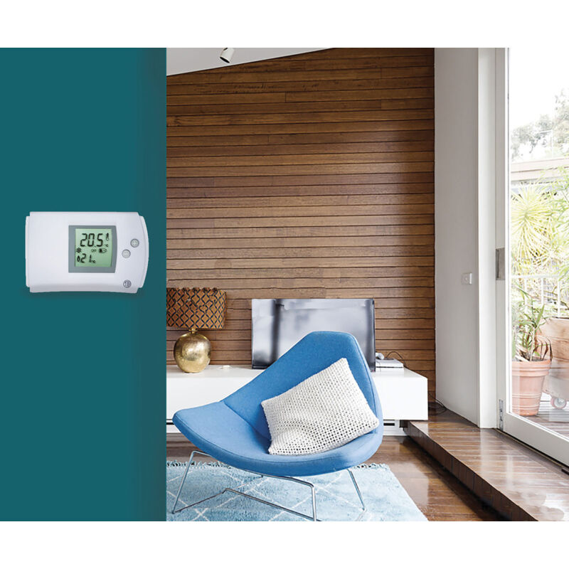 Thermostat D’ambiance PT24 Avec écran LCD – Réglage Manuel 5 à 35°C Pour Chaudière, Chauffage, Climatisation | Piles AAA