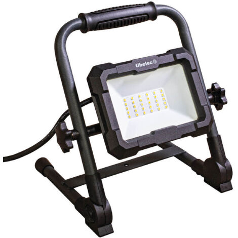Projecteur LED de chantier filaire pliable 50W, 4600 lumens, IP65, IK07, 4000K blanc-neutre, garantie 3 ans - Tibelec (1/5)