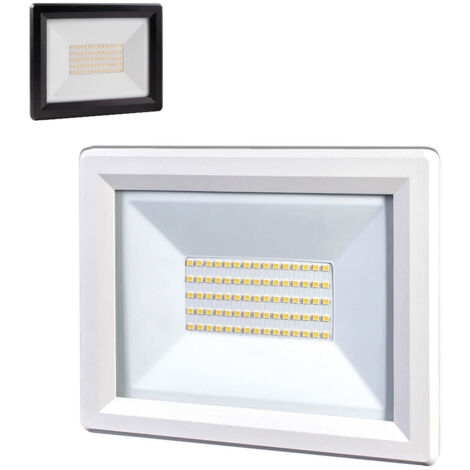 Tibelec – Projecteur LED 50W 5500 lumens IP65 4000K blanc-neutre – Fixation orientable 3D pour installation facile – Éclairage extérieur puissant