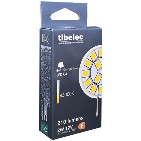 Ampoule LED 2W – 210lm, Éclairage Efficace pour Spot, Culot G4 12V- TIBELEC