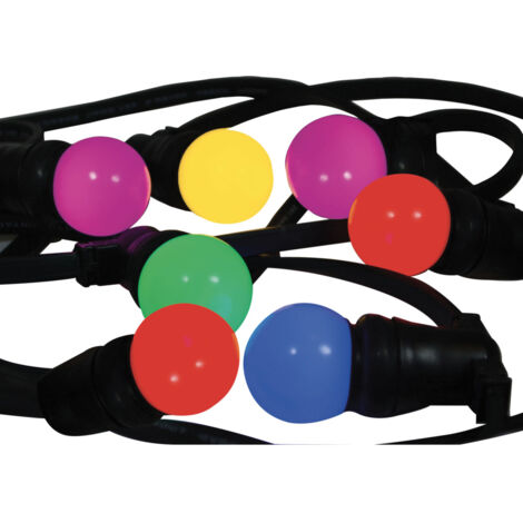 Pack de 5 Ampoules LED Sphériques 0,7W Tibelec - 30LM, Plastique Haute Résistance Multicolore, Idéales pour Guirlandes B22, Décoration Intérieure et Extérieure