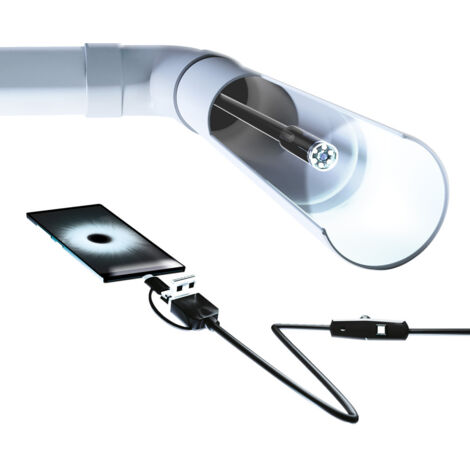 Tibelec – Caméra d'inspection étanche 5m USB OTG – Résolution HD – Éclairage LED réglable – Compatible Android et PC – IP67