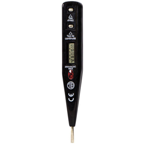 Tibelec – Tournevis testeur multifonction sans pile – Affichage pré-calibré – Mesure de tension 12-220V – Détecteur de phase et continuité