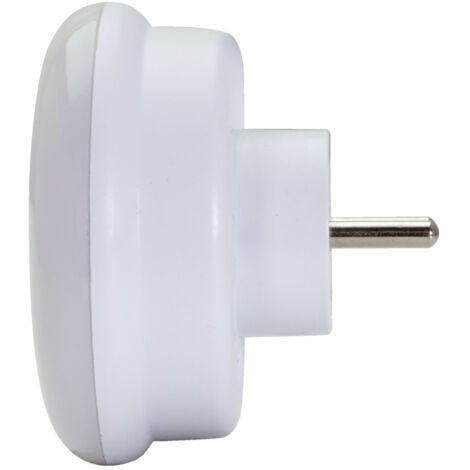 CORENSI Veilleuse LED crépusculaire enfichable + prise 2 pôles+terre