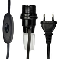 Tibelec – Lampe bouteille noire E14 avec câble 1.5m – Douille demi-filetée + interrupteur à main – Pour luminaires personnalisés