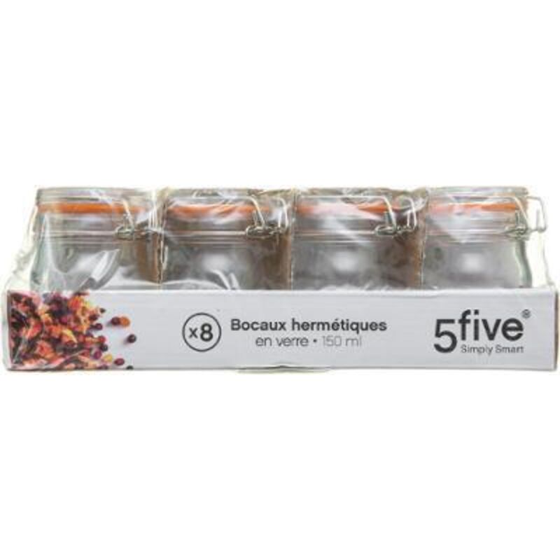 Viva Haushaltswaren Lot De 12 Bocaux à Confiture Carrés En Verre Avec Couvercle A Visser Argente 260 Ml