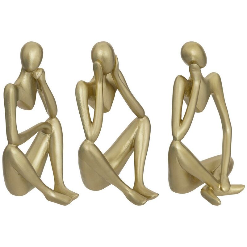 Statuette Femme Dorée H25,3cm - Résine - Style Contemporain - Décoration Intérieur Atmosphera