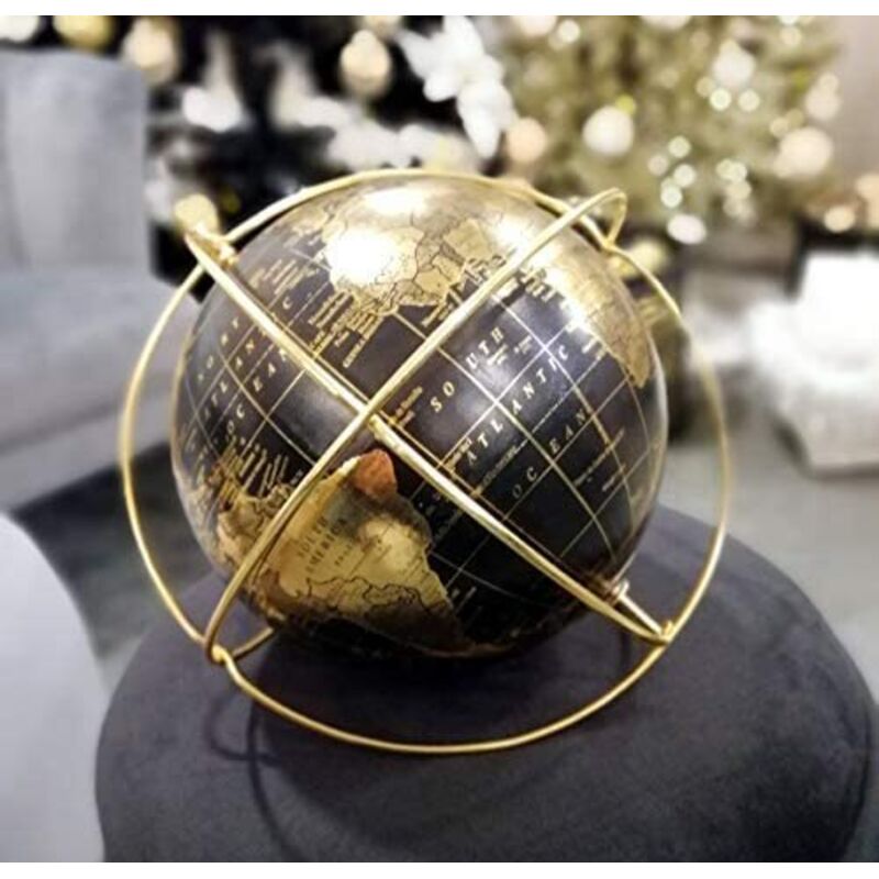 Globe Ramon Atmosphera Métal Noir H70cm - Décoration Élégante