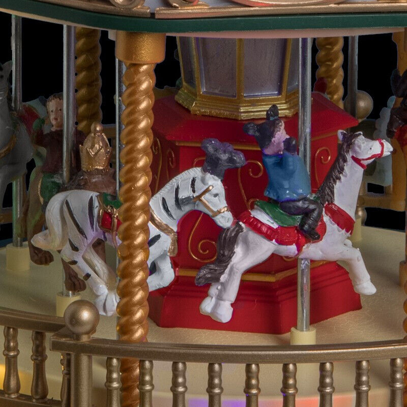 Carrousel animé avec LED multicolores, décoration de Noël 47,6 cm Carrousel animé avec LED multicolores, décoration de Noël 47,6 cm