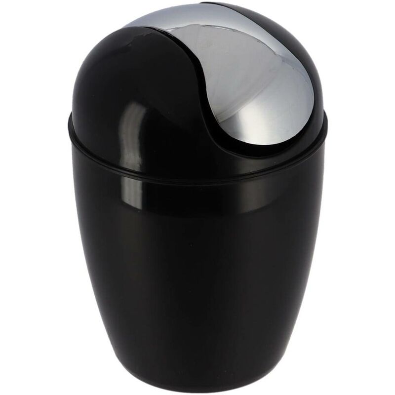 Mini poubelle conique pp avec couvercle 1,7l - noir - Tendance