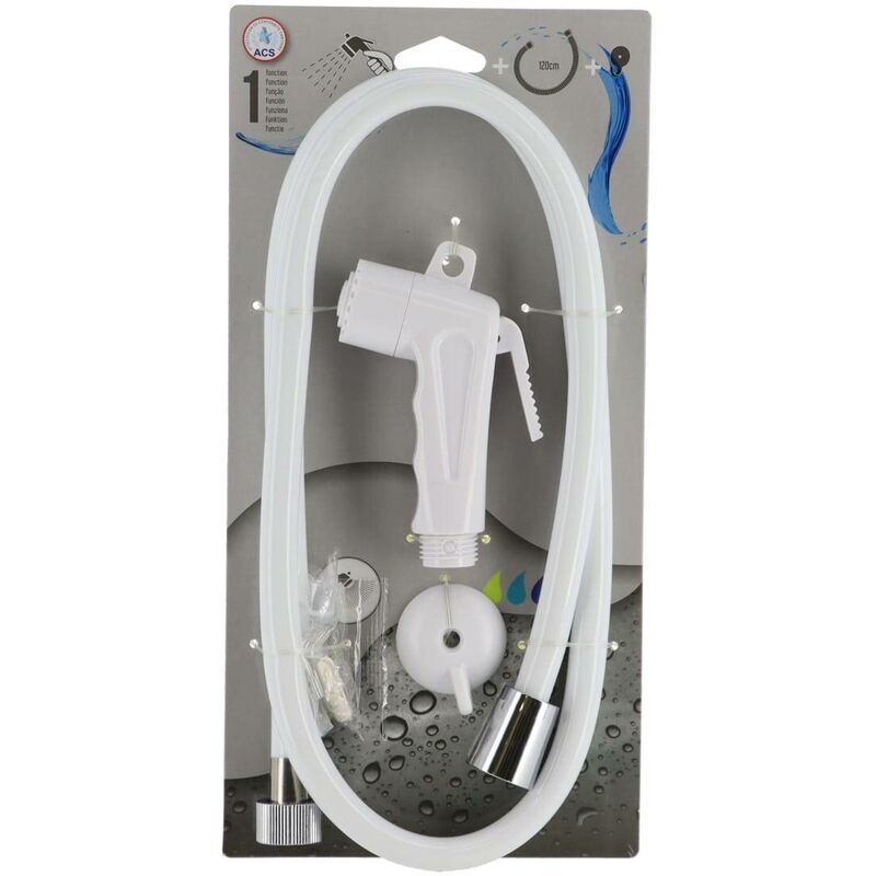 Kit douchette de toilette 1 jet avec flexible 120 cm et support