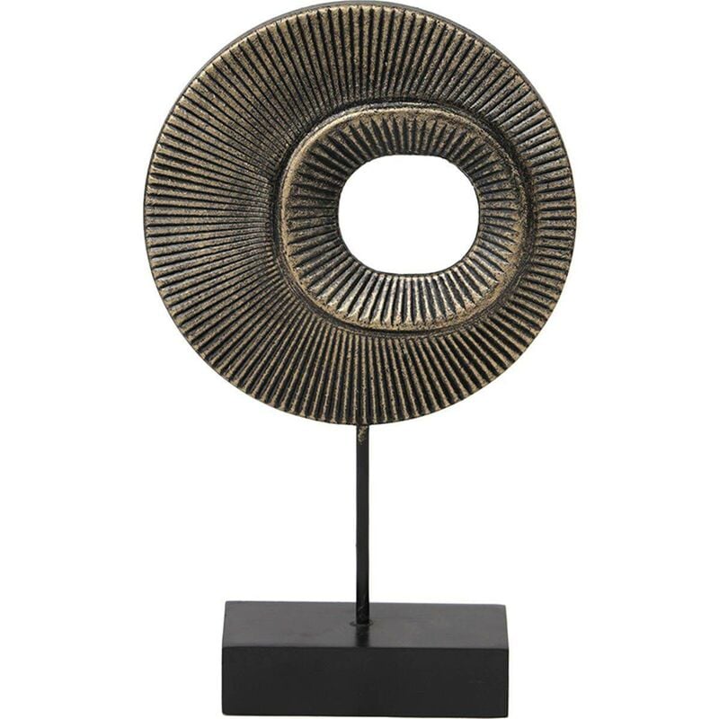 Statuette deco en polyresine bois et metal - bronze - Tendance