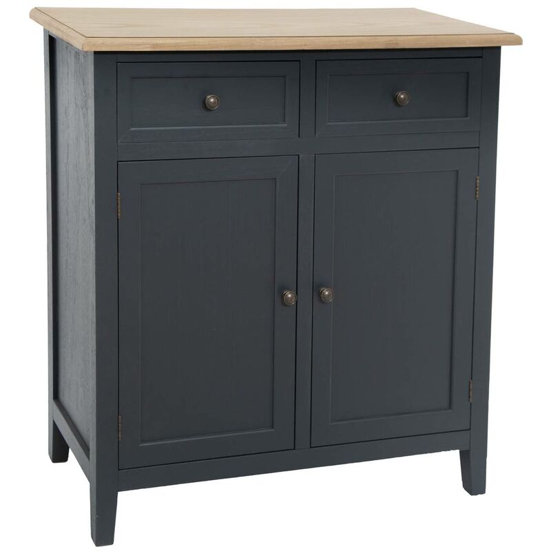 HOMCOM HOMCOM Buffet meuble de rangement 2 portes bois et pieds en métal  noir dim. 80L x 29,5l x 80H cm pas cher 