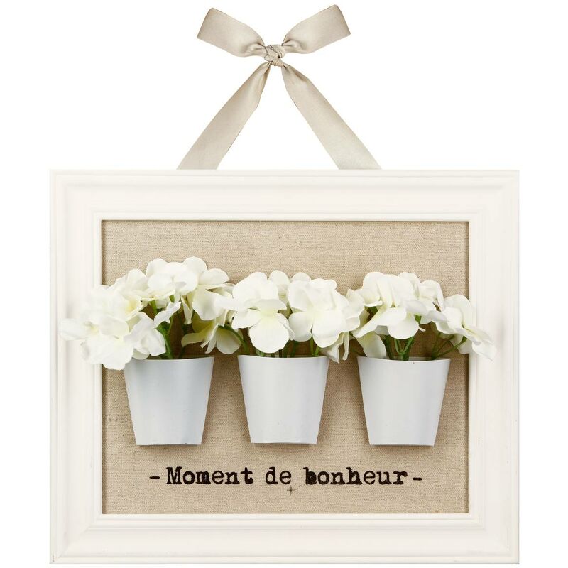 Cadre déco 3D Fleurs - bois - 32x38 cm - Atmosphera créateur d'intérieur