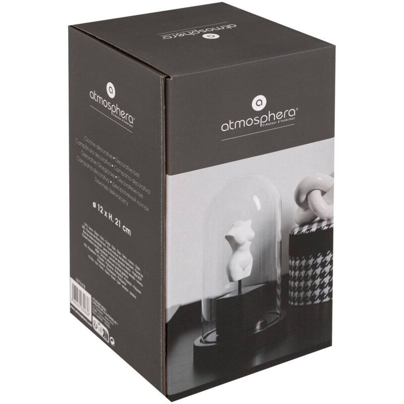 ATMOSPHERA CREATEUR D'INTERIEUR Atmosphera-Chien décoratif en résine  Blanche et Peint Trash L 34 cm, cm