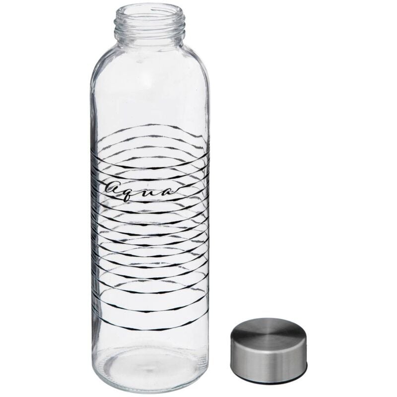 Bouteille 1 litre Aqua en verre + bouchon hermétique x 6