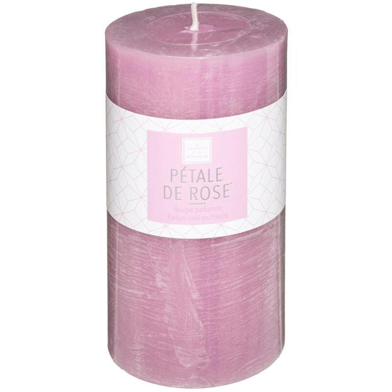 Bougie design sans fumée décorative Rose Pillar avec parfum de rose,  rouge