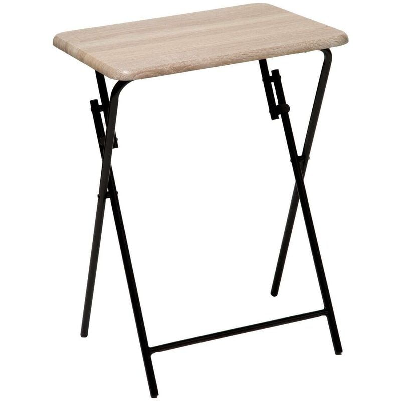 Table de réception carrée NOIRE imitation bois de 78cm pliante