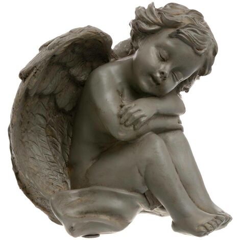Ange assis H.15,5cm résine - Atmosphera créateur d'intérieur