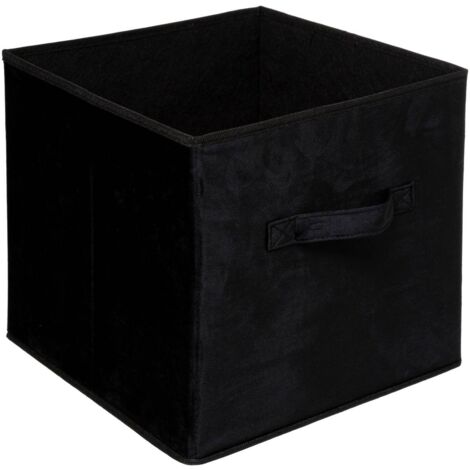 Boite de rangement en Velours Noir 31 x 31 x 31 cm - Five