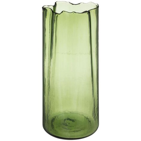 Vase Cylindre Verre Vert 24x8.5 Cm - Déco Table Occasion Bon état