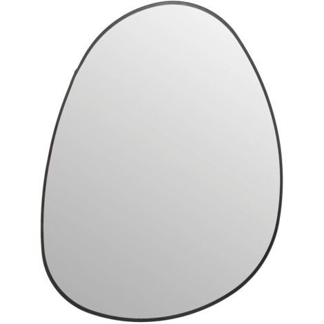 Atmosphera – Miroir sur pied noir 55x75cm – Cadre métal élégant pour salon, chambre ou salle de bain – Installation murale facile