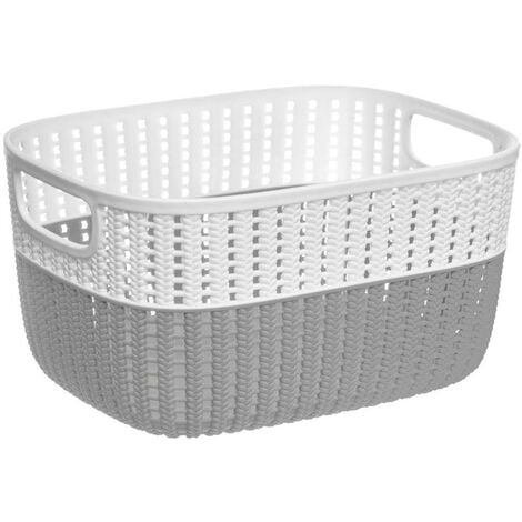 Panier en plastique 6,8l blanc gris - 5five