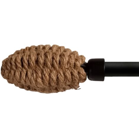 Atmosphera – Tringle à rideau ovale en métal 210-380 cm – Finition noire – Largeur 5.5 cm – Pour décoration intérieure élégante