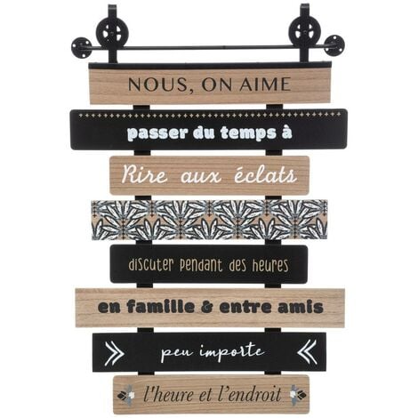 Déco murale Jim en bois & métal 48x72cm - Atmosphera créateur d'intérieur