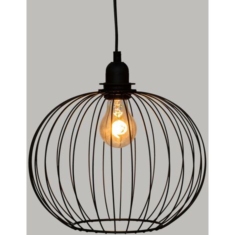 Suspension Victa en métal D28cm noir - Atmosphera créateur d'intérieur