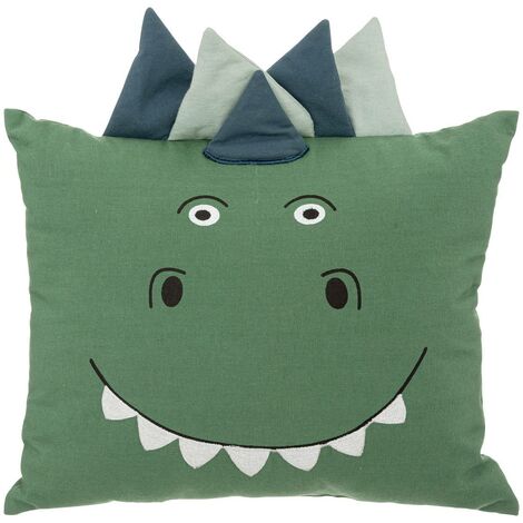 Coussin Dinosaure en coton 40x40cm vert Atmosphera cr ateur d