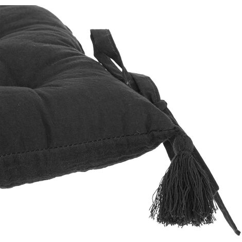 Galette de chaise Jamana en coton 38x38cm gris foncé - Atmosphera créateur d'intérieur