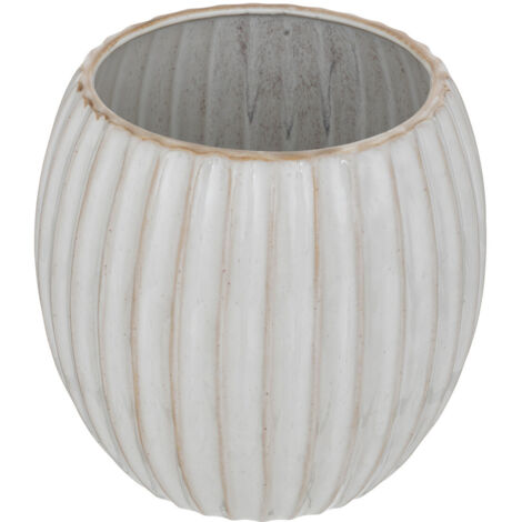Atmosphera Cache-pot Avi En Céramique D14cm Vert De Gris - Pot De Fleur Élégant Pour Intérieur
