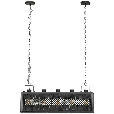 Suspension Aaron en métal L93cm noir - Atmosphera créateur d'intérieur