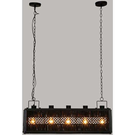 Suspension Aaron en métal L93cm noir - Atmosphera créateur d'intérieur
