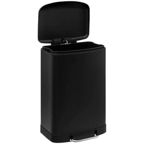 Poubelle à pédale ariane métal 50l noir - 5five