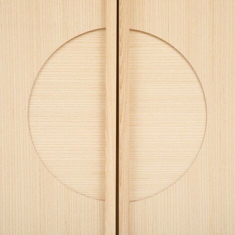 Armoire 2 Portes Tiria En Placage De Frêne Atmosphera - 92 X 40 X 150.5 Cm - Design Avec Rotin - 4