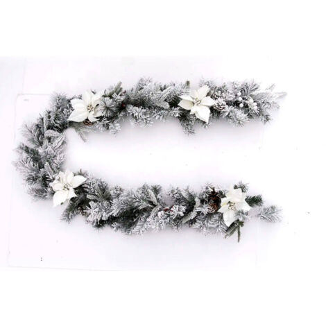 Guirlande artificielle Sapin avec déco Fleurs , Pommes de pin et Baies  L 200 cm - Feeric Christmas