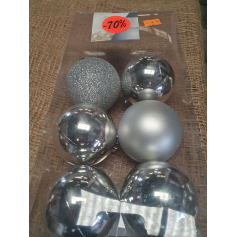 Déco de sapin Lot de 8 Boules de Noël D 7 cm - Argent - Feeric Christmas