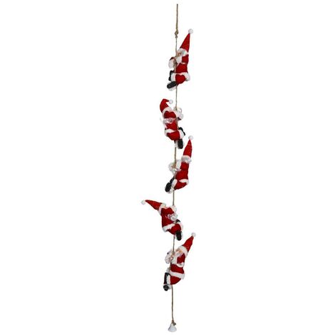 Guirlande Pères Noël grimpeurs en plastique 110cm - Atmosphera créateur d'intérieur (1/2)