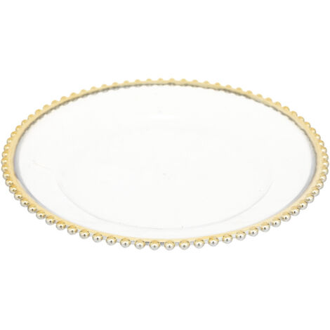 Assiette de présentation Ballet enchanté D32cm bord billes dorées - Atmosphera créateur d'intérieur