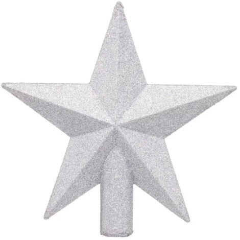 Déco Sapin de Noël Cimier Étoile Argent Pailleté - Feeric Christmas