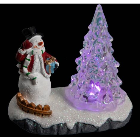 Village lumineux personnage et sapin 1 LED H.9,5cm assorti - Feeric lights & christmas (1/5)