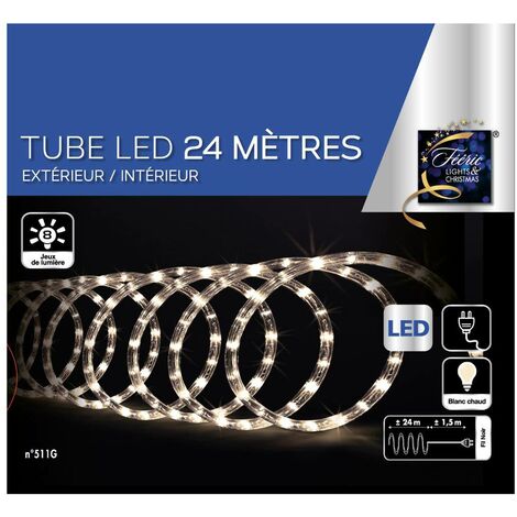 Tube électrique extérieur 24m 432 LED blanc chaud - Feeric lights & christmas