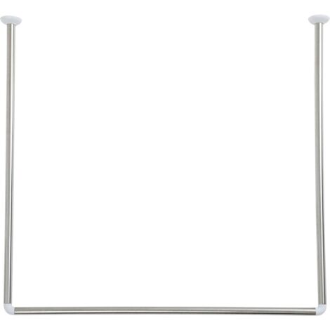 Barre De Douche Tringle En U 80x80x80 Cm Aluminium Blanc - Tendance