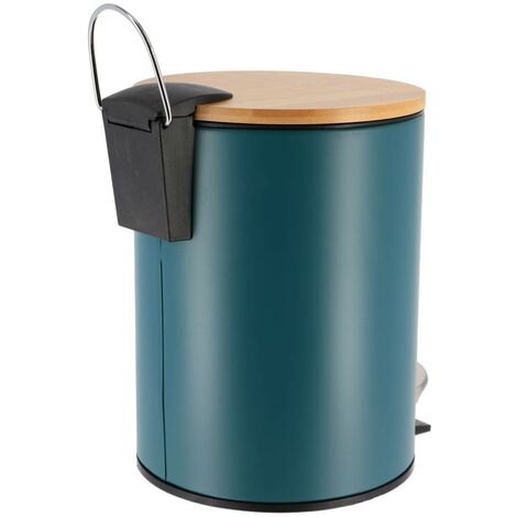 Poubelle  metal frein de chute 2,5l - vert imperial   bambou - Tendance