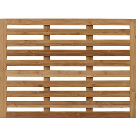 Tendance – Caillebotis en bambou antidérapant 62x45cm – Pour salle de bain et cuisine – Résistant à l'humidité – Esthétique naturelle