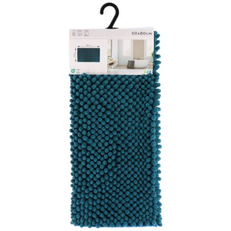Tapis microfibre boules 50x80 cm - bleu paon - Tendance (1/3)
