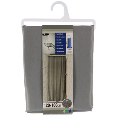 Rideau spécial douche Gris 120 x 180 cm anneaux inclus - TENDANCE (1/3)