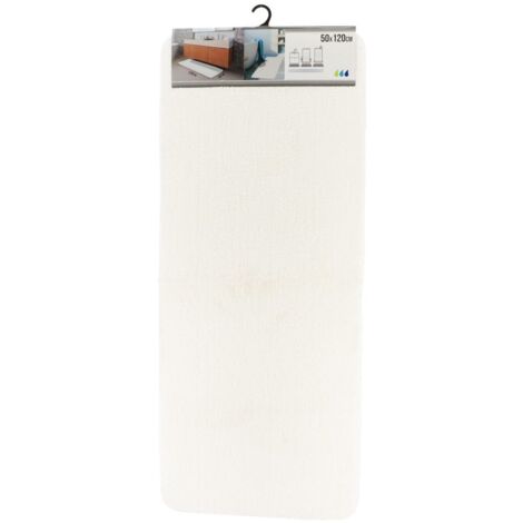 Tapis microfibre double vasque 50x120 cm dessous latex - blanc - Tendance (1/3)